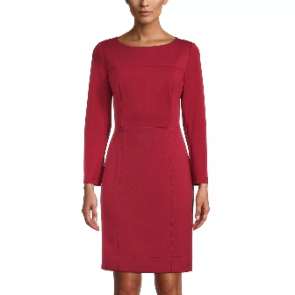 Anne Klein Red Long Sleeve Dress